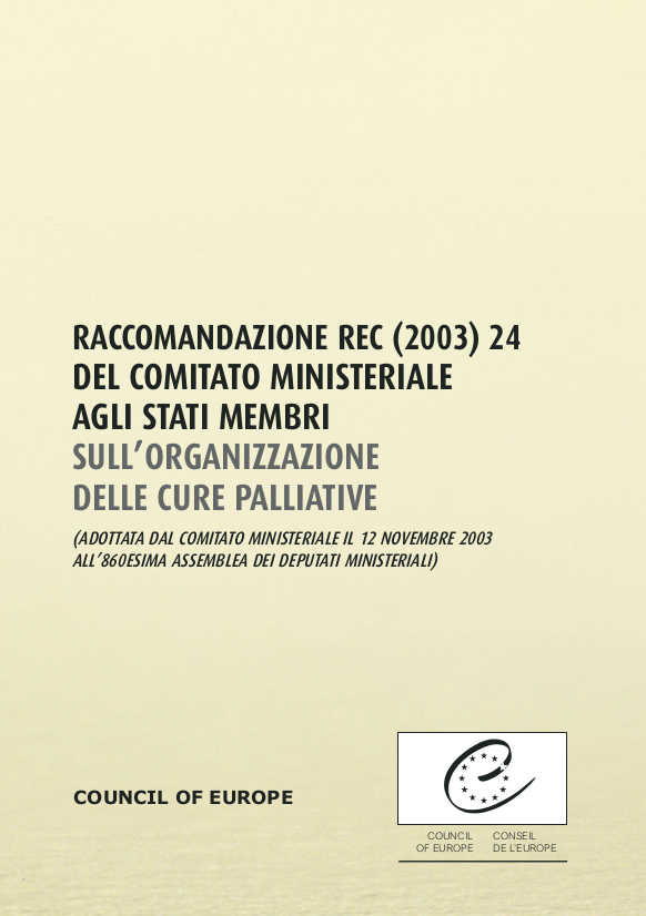 Rec (2003) 24 agli Stati membri sull'organizzazione delle cure palliative